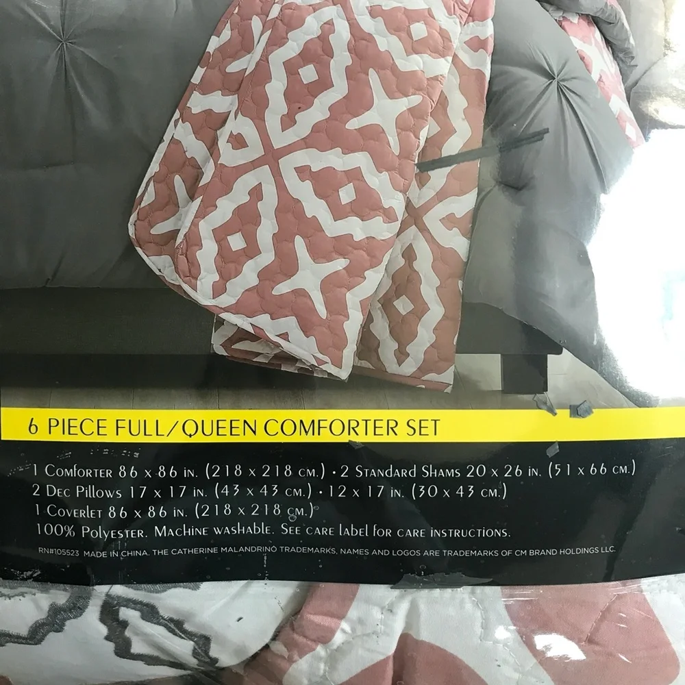 NEW CATHERINE MALANDRINO FULL QUEEN COMFORTER SET